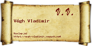 Végh Vladimir névjegykártya